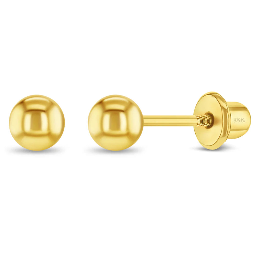 Children's Polished Ball Earrings