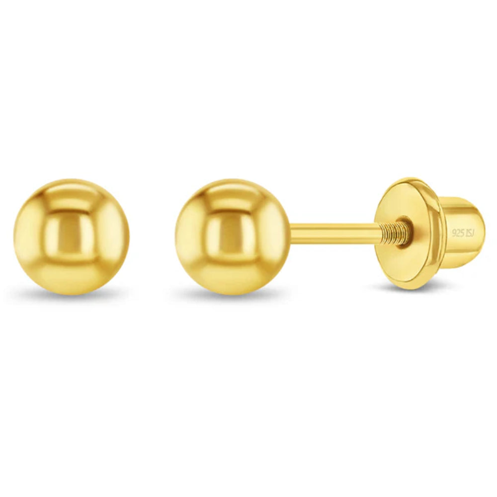 Children's Polished Ball Earrings