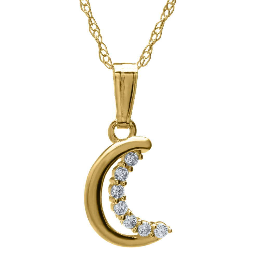 Children's 14k Half Moon Pendant Necklace