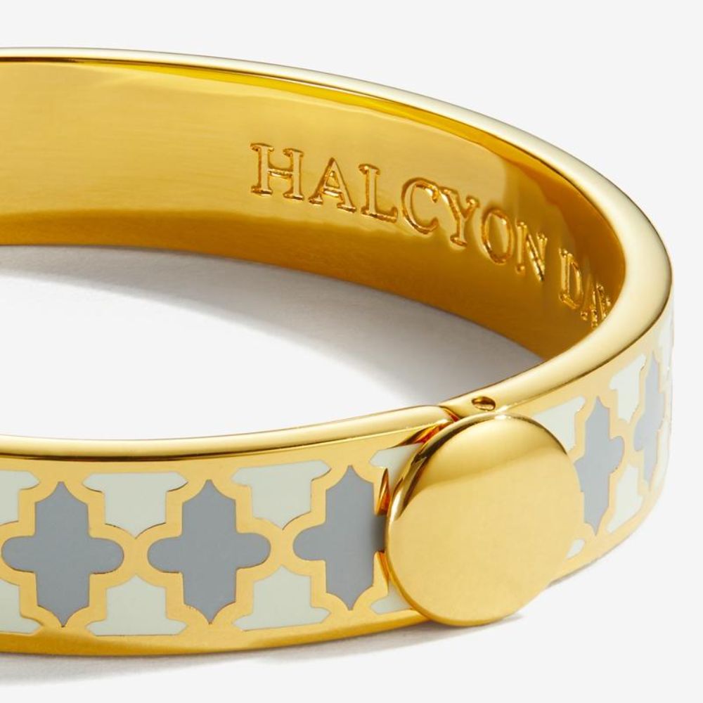 Halcyon Days 1cm Agama Gold Hinged Enamel Bangle