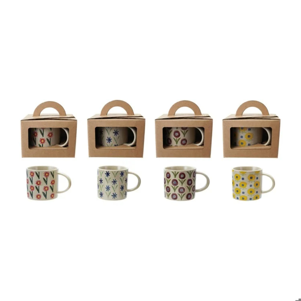 Hazel Mazel Hand-Painted Flower Mugs