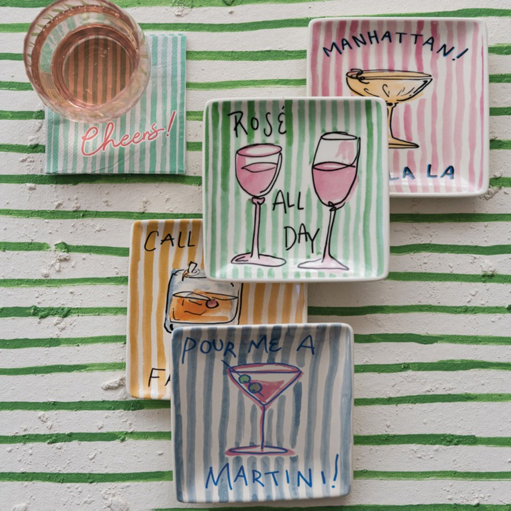 Hazel Mazel 5" Stoneware Cocktail Plate