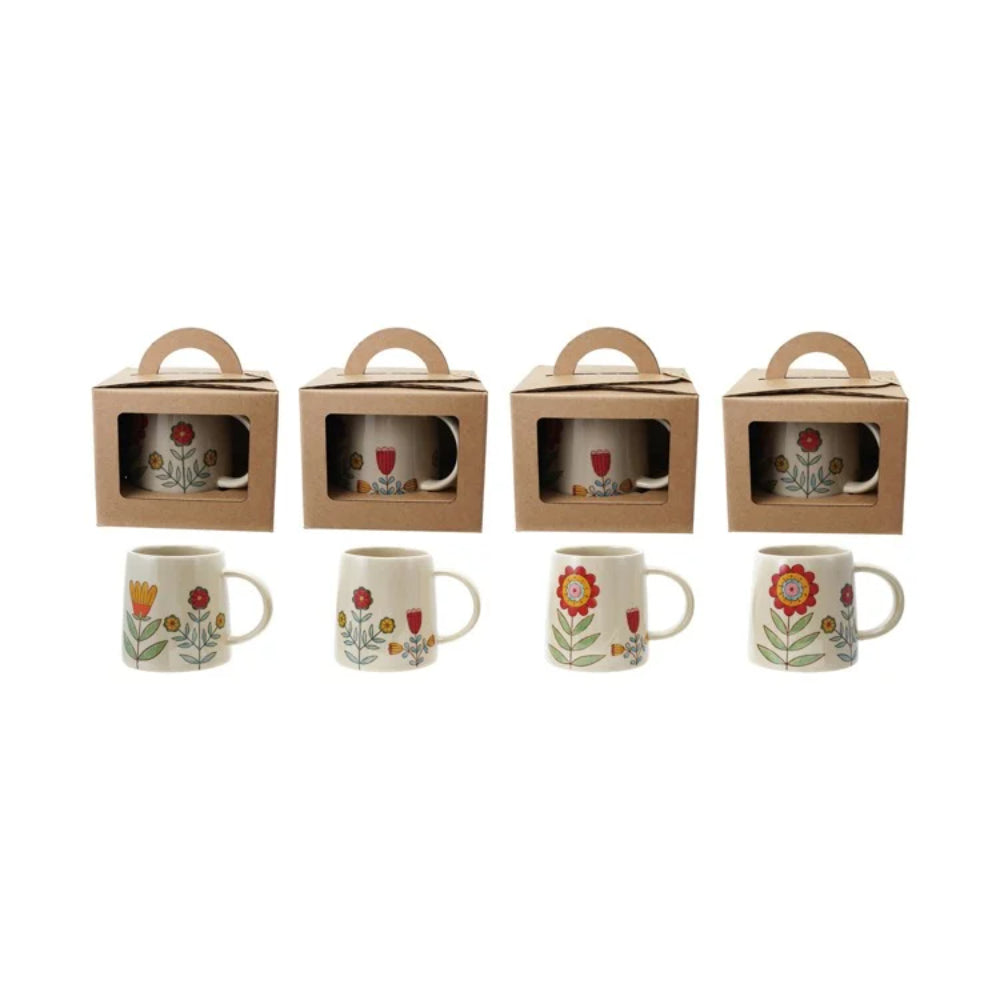 Hazel Mazel Hand-Painted Stoneware Flower Mug
