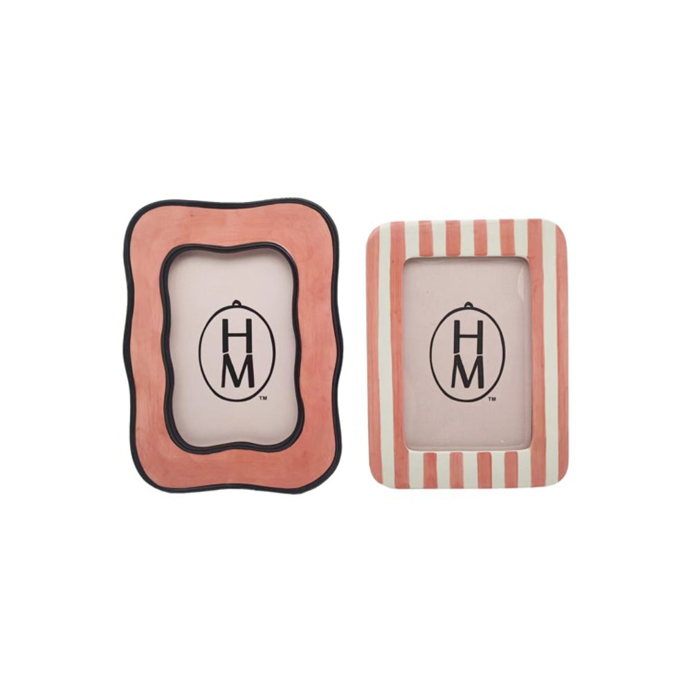 Hazel Mazel 4x6 Pink Stoneware Photo Frame