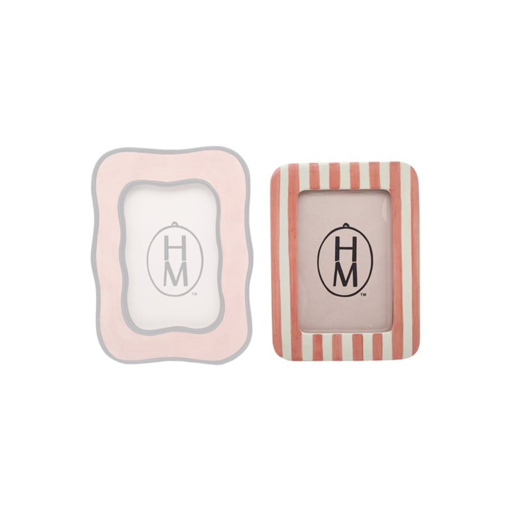 Hazel Mazel 4x6 Pink Stoneware Photo Frame