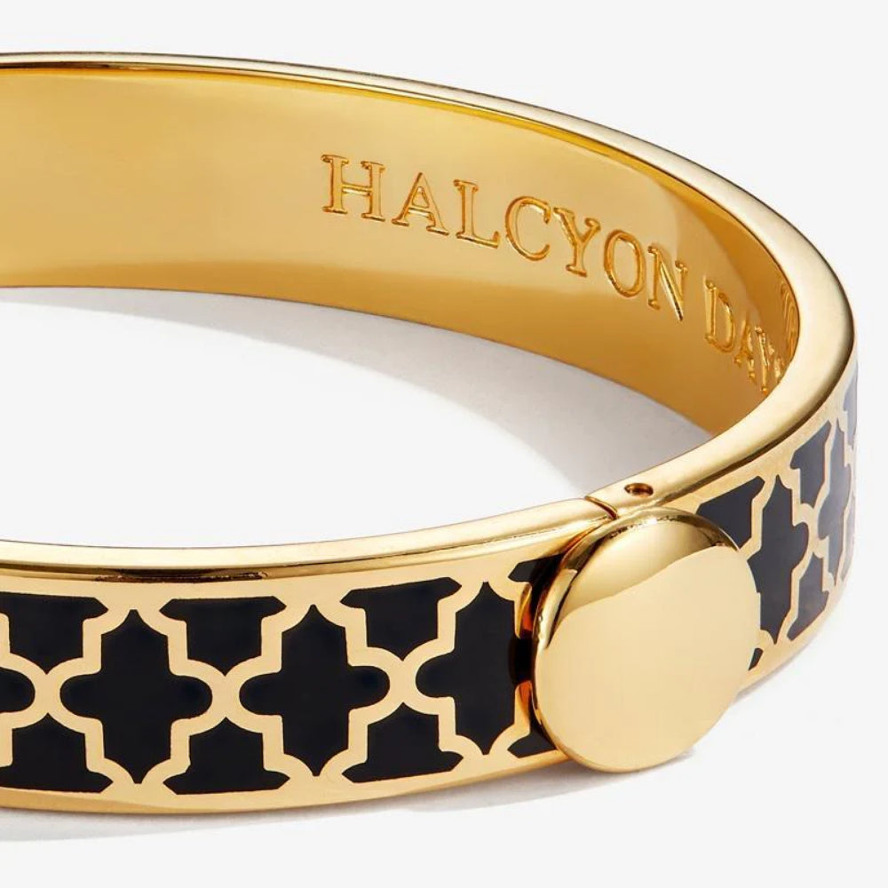 Halcyon Days 1cm Agama Gold Hinged Enamel Bangle