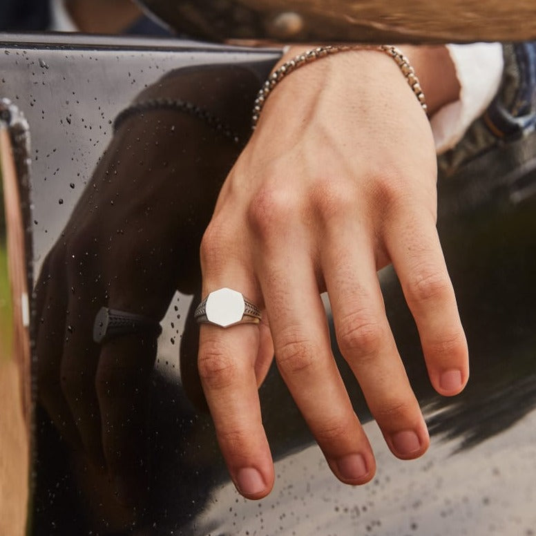 Scott Bros. Hicks Signet Ring In Oxidized Sterling Silver
