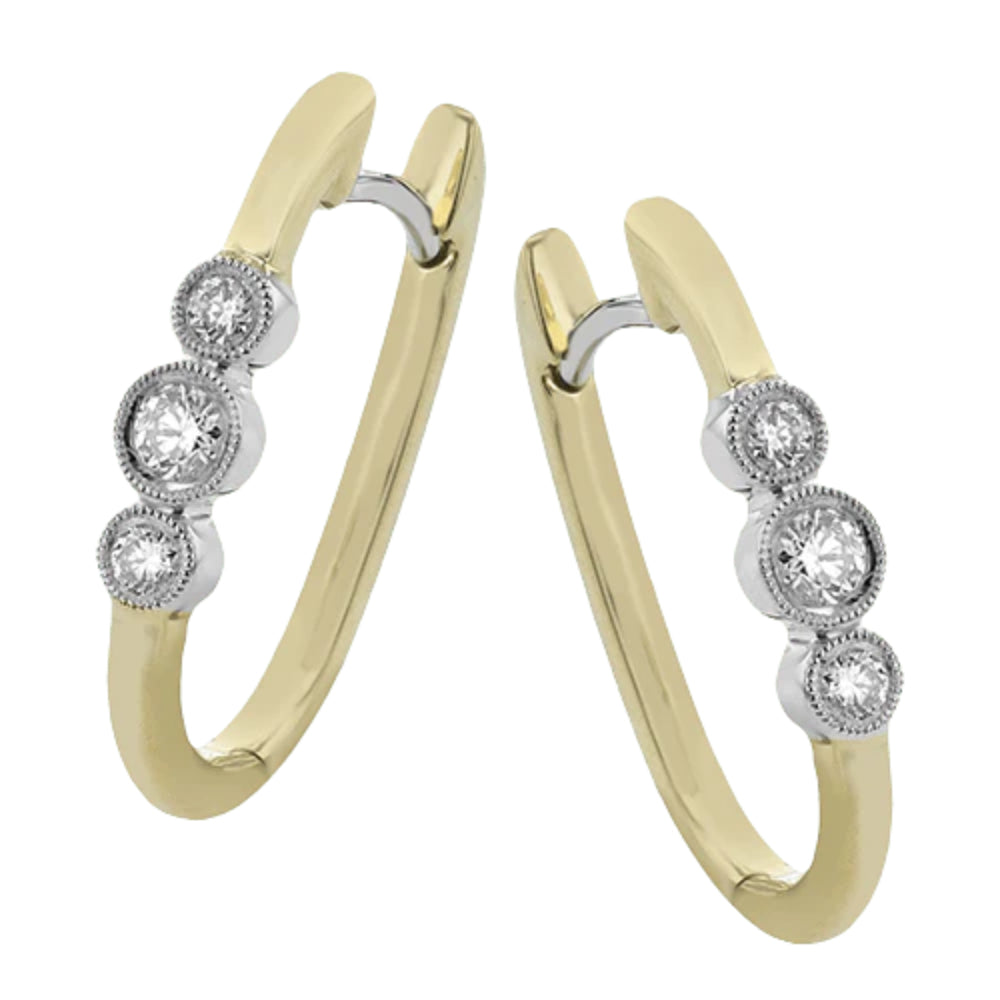 Simon G. 18k Gold Hoop Earrings with Diamonds
