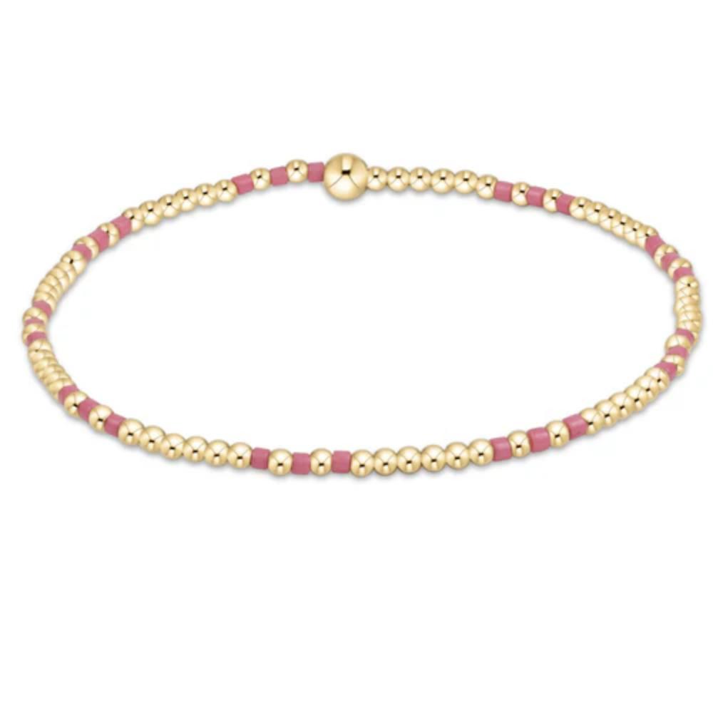 enewton 6.25" Hope Joy Pattern 2mm Bead Bracelet - Bright Pink