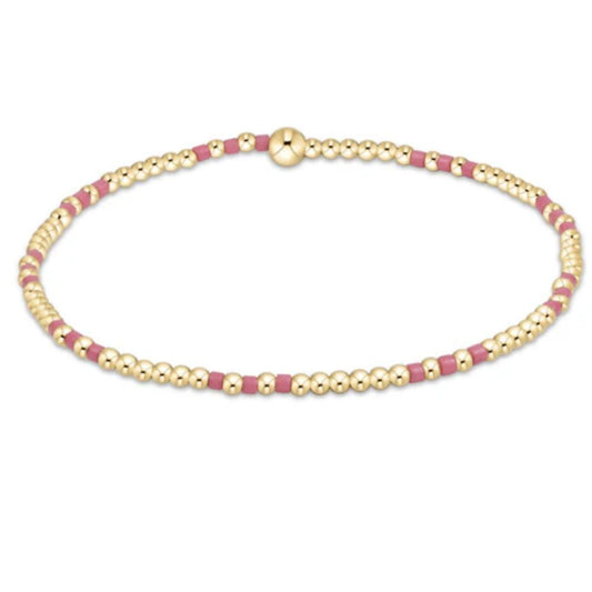 enewton 6.25" Hope Joy Pattern 2mm Bead Bracelet - Bright Pink