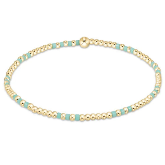 enewton 6.25" Hope Joy Pattern 2mm Bead Bracelet - Mint