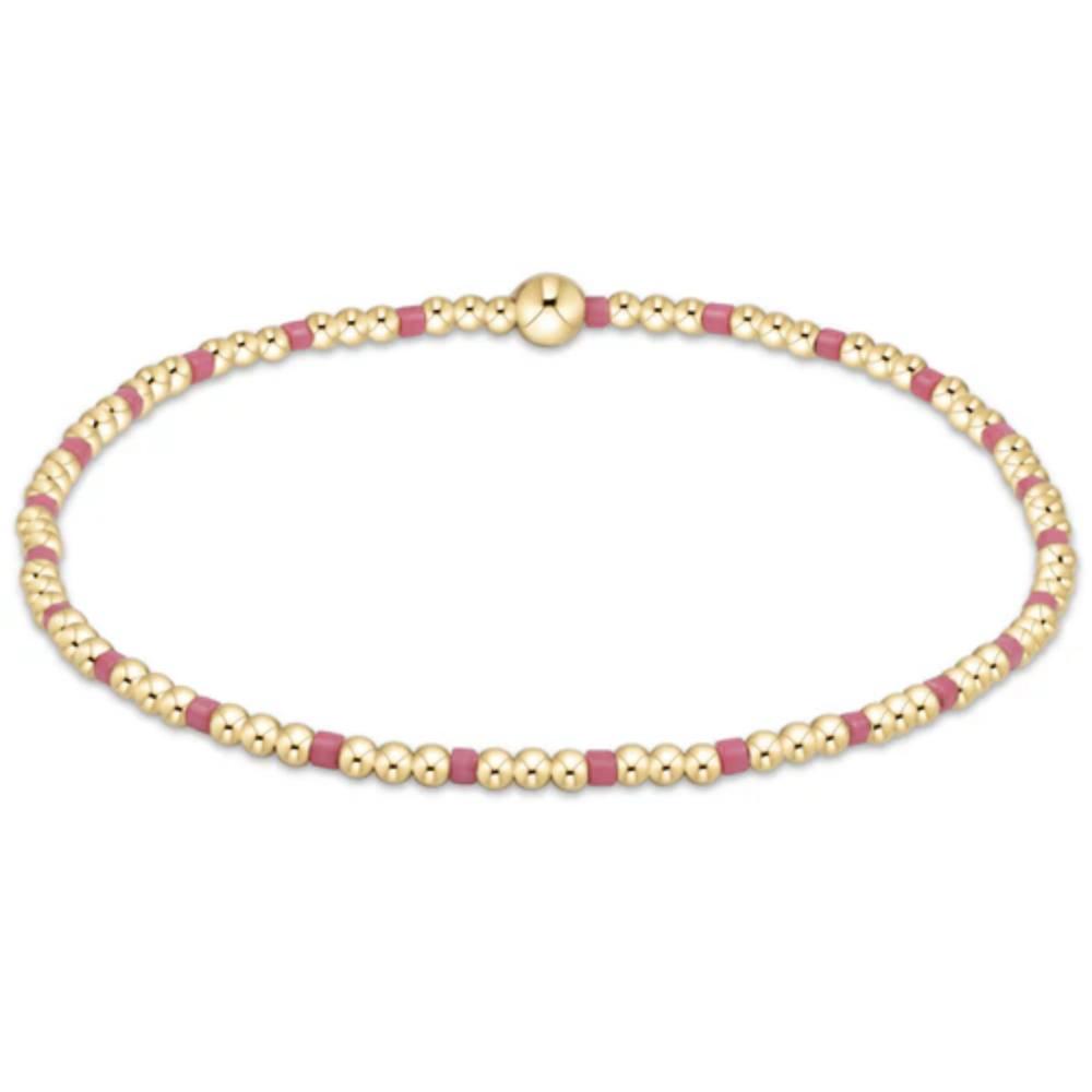 enewton 6.25"Hope Sincerity Pattern 2mm Bead Bracelet - Bright Pink