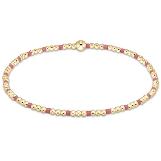 enewton 6.25"Hope Sincerity Pattern 2mm Bead Bracelet - Bright Pink