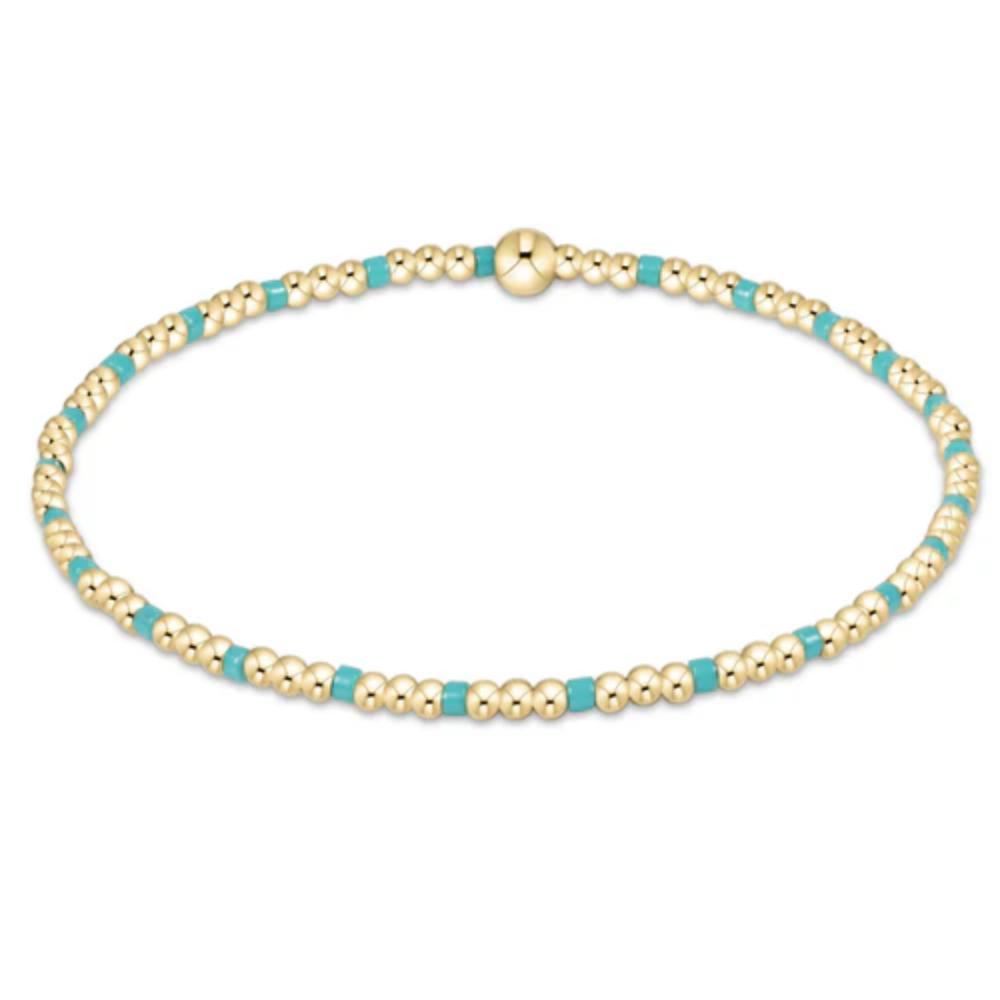 enewton 6.25"Hope Sincerity Pattern 2mm Bead Bracelet -  Turquoise