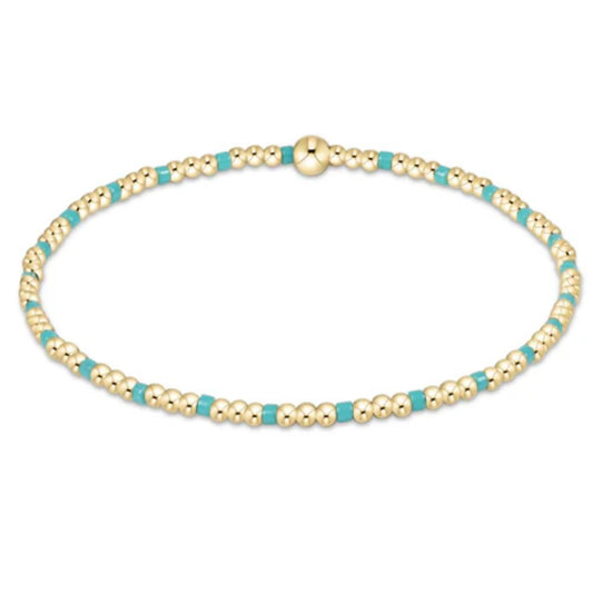 enewton 6.25"Hope Sincerity Pattern 2mm Bead Bracelet -  Turquoise