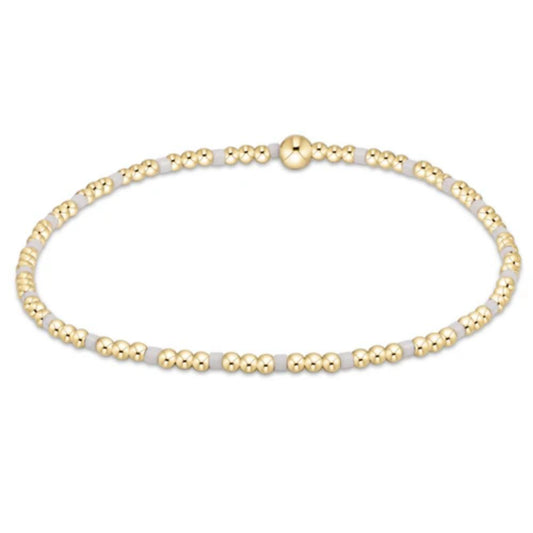 enewton 6.25"Hope Sincerity Pattern 2mm Bead Bracelet -  White