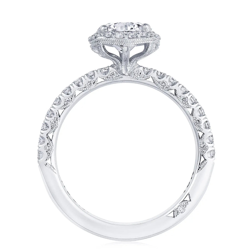Tacori 18k Petite Crescent Round Bloom Engagement Ring