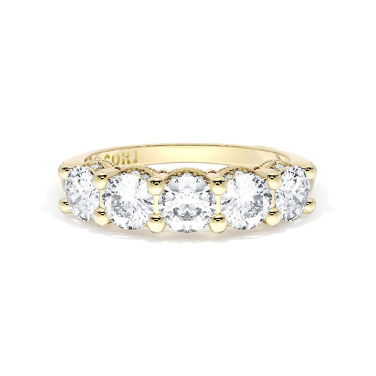 Tacori 18k Gold Classic Crescent RoyalT Round Cut Diamond Band
