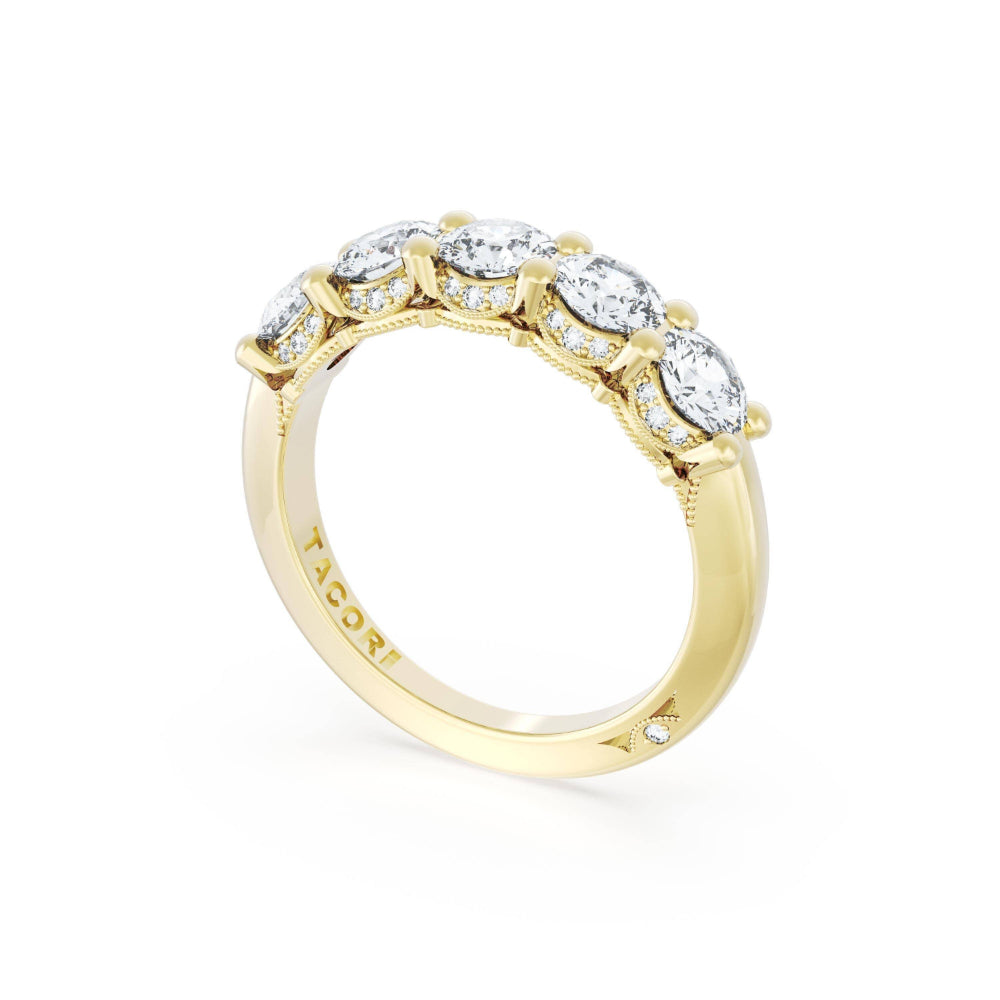 Tacori 18k Gold Classic Crescent RoyalT Round Cut Diamond Band