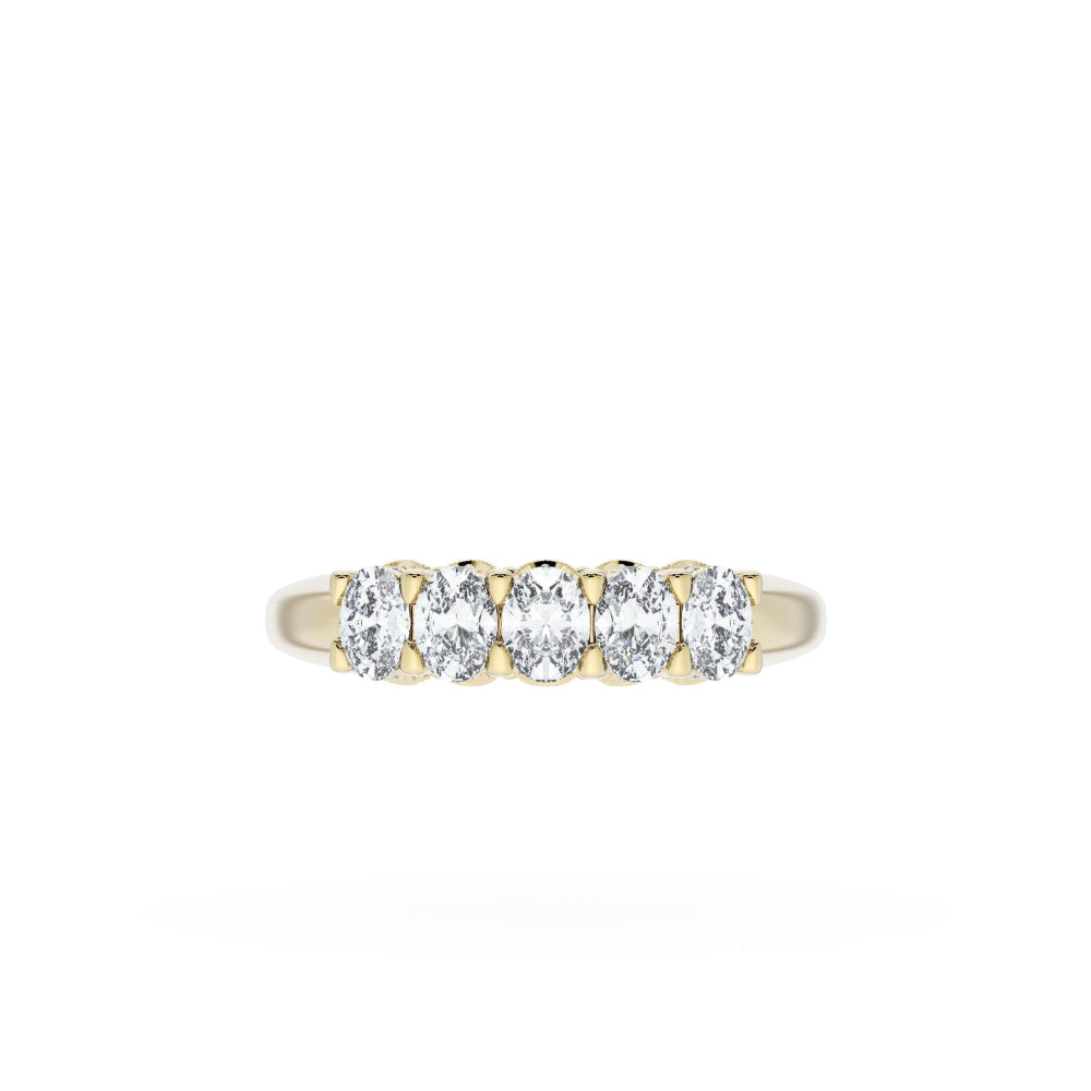 Tacori 18k Gold Classic Crescent RoyalT Oval Cut Diamond Band