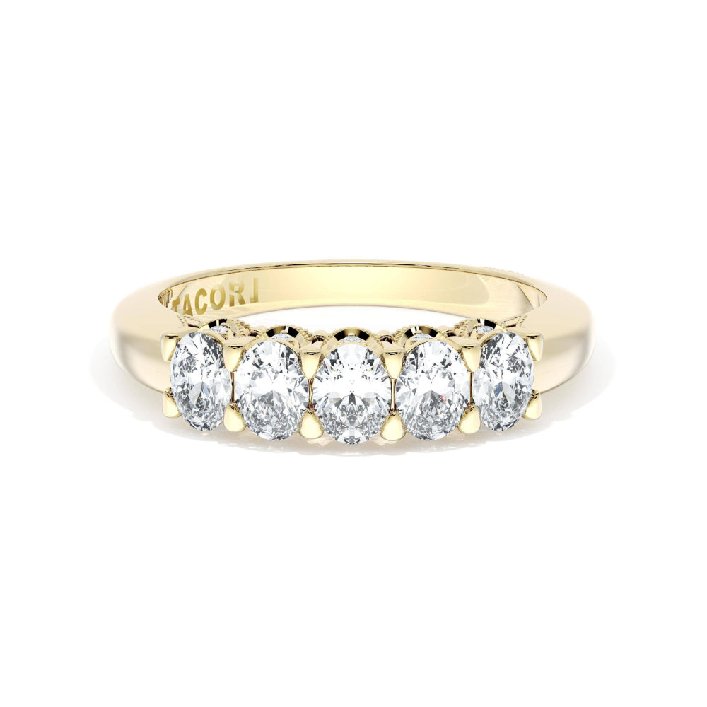 Tacori 18k Gold Classic Crescent RoyalT Oval Cut Diamond Band
