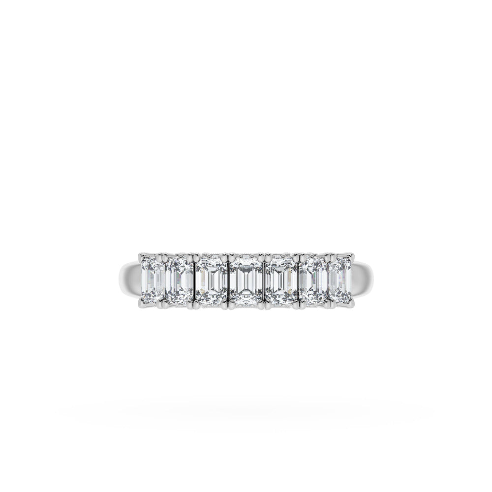 Tacori 18k Gold Classic Crescent RoyalT Emerald Cut Diamond Band