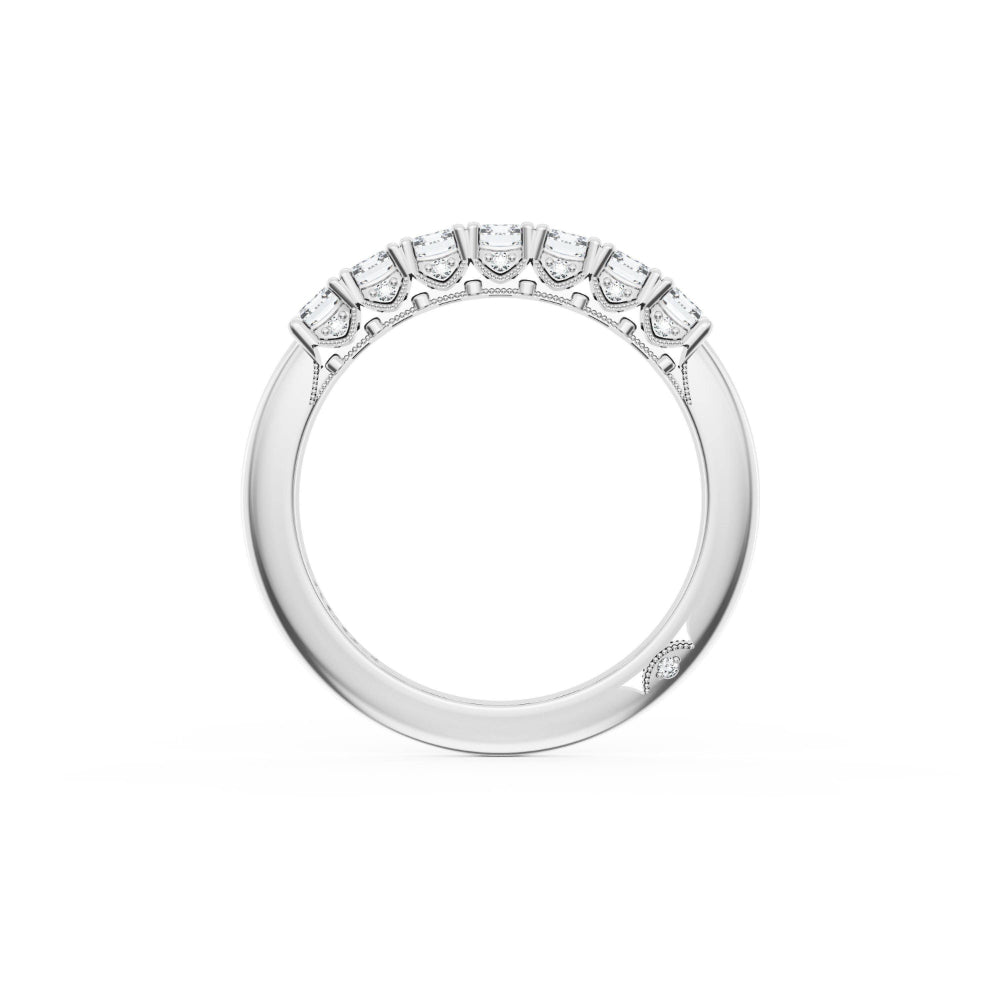 Tacori 18k Gold Classic Crescent RoyalT Emerald Cut Diamond Band