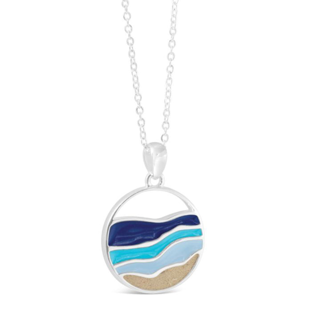 Dune Hues of Blue Necklace -Adjustable Thick Cable Chain