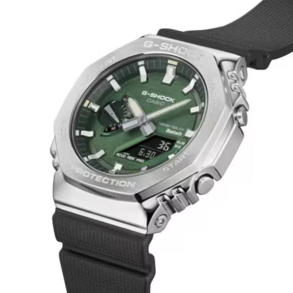 G-Shock G-Steel 2100 Series Solar Watch, Green Dial GBM2100A-1A3