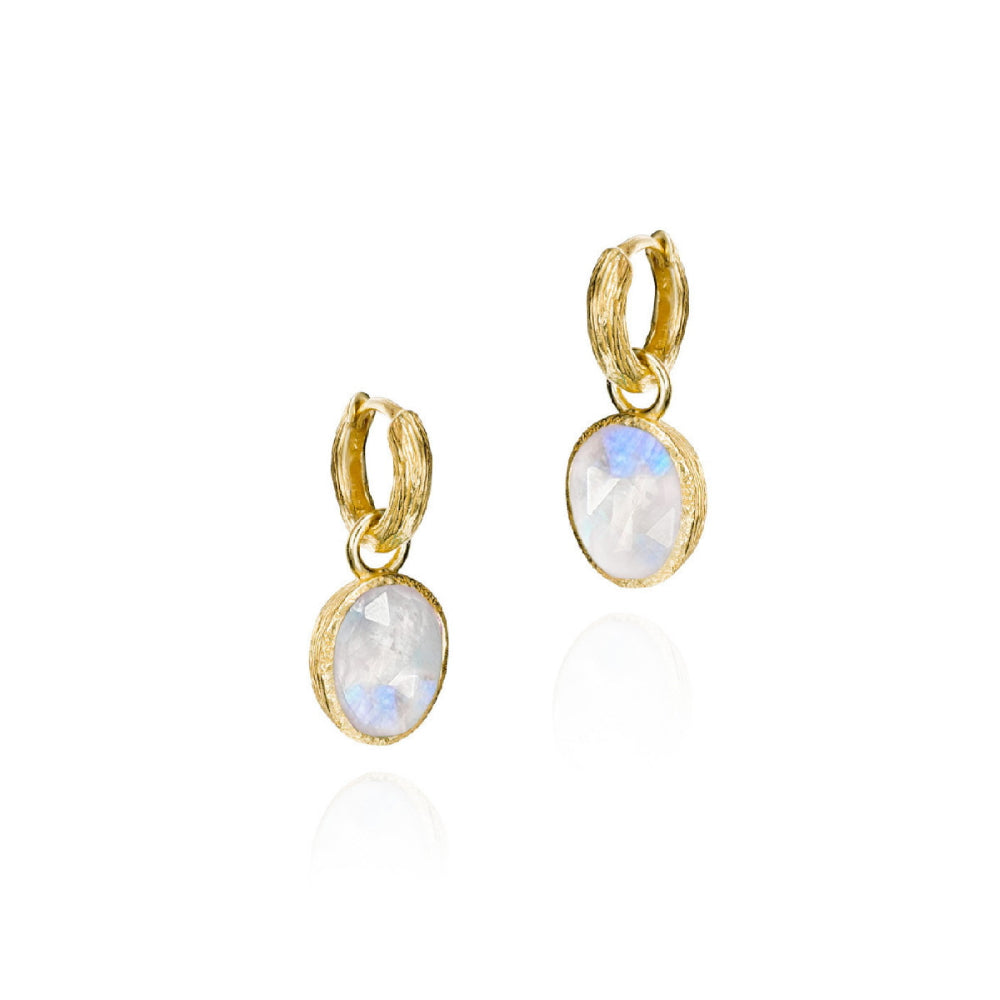 Jorge Revilla Florence Collection Gold-Tone Rainbow Moonstone Drop Earrings