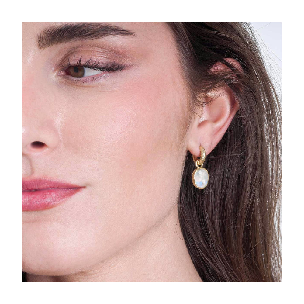 Jorge Revilla Florence Collection Gold-Tone Rainbow Moonstone Drop Earrings