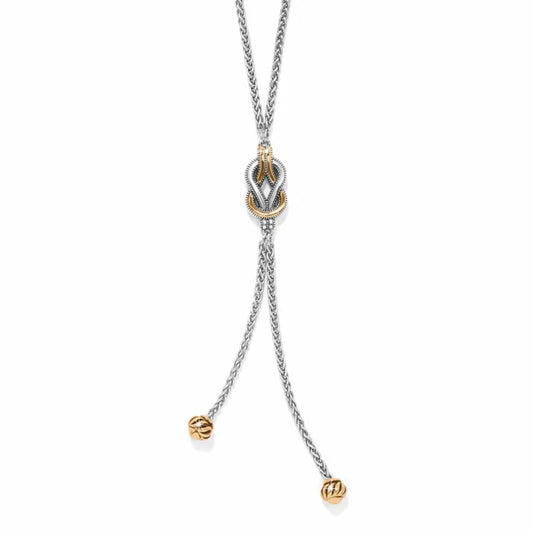 Brighton Interlok Harmony Two Tone Lariat Necklace