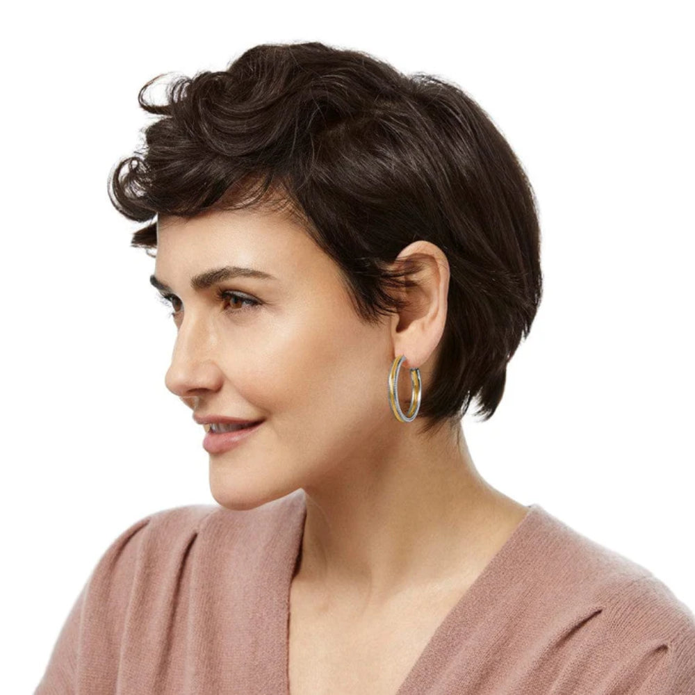 Brighton Interlok Noir Heirlom Hoop Earrings