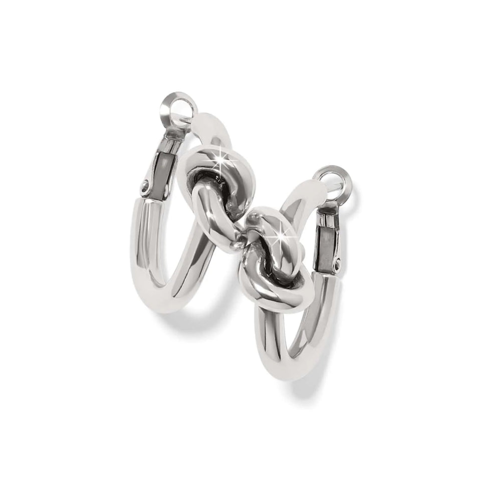 Brighton Interlok Single Knot Hoop Earrings - Silver
