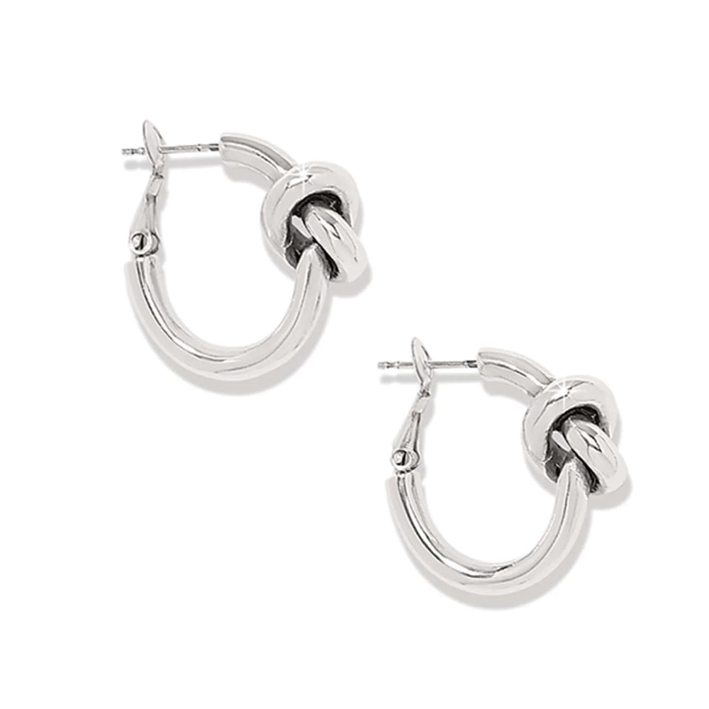 Brighton Interlok Single Knot Hoop Earrings - Silver
