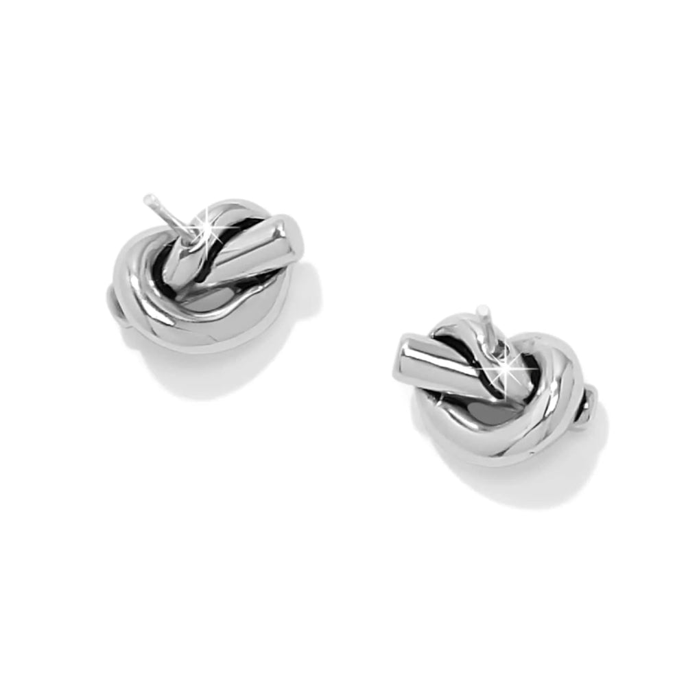 Brighton Silver Interlok Single Knot Mini Earrings