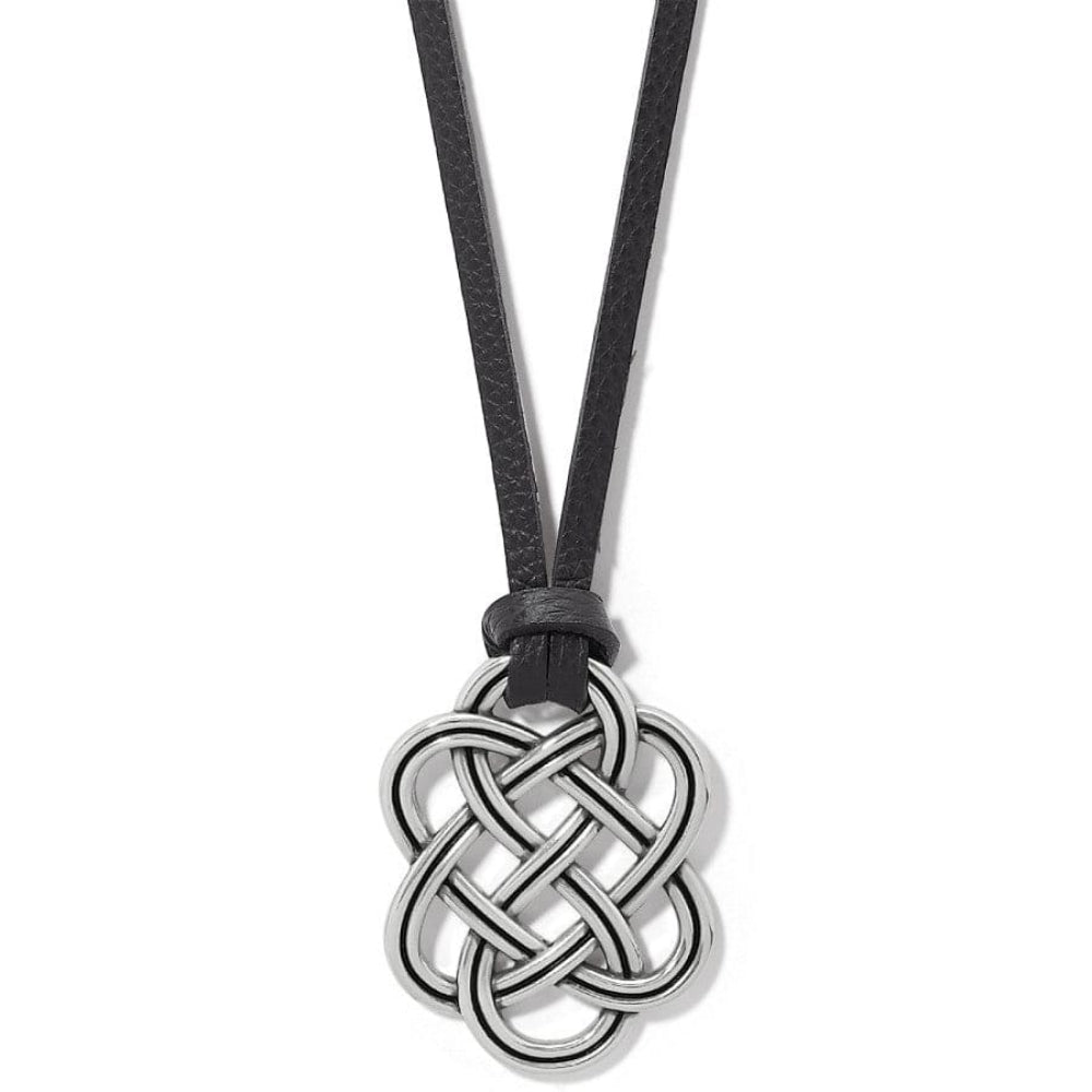 Brighton Interlok Trellis Leather Necklace