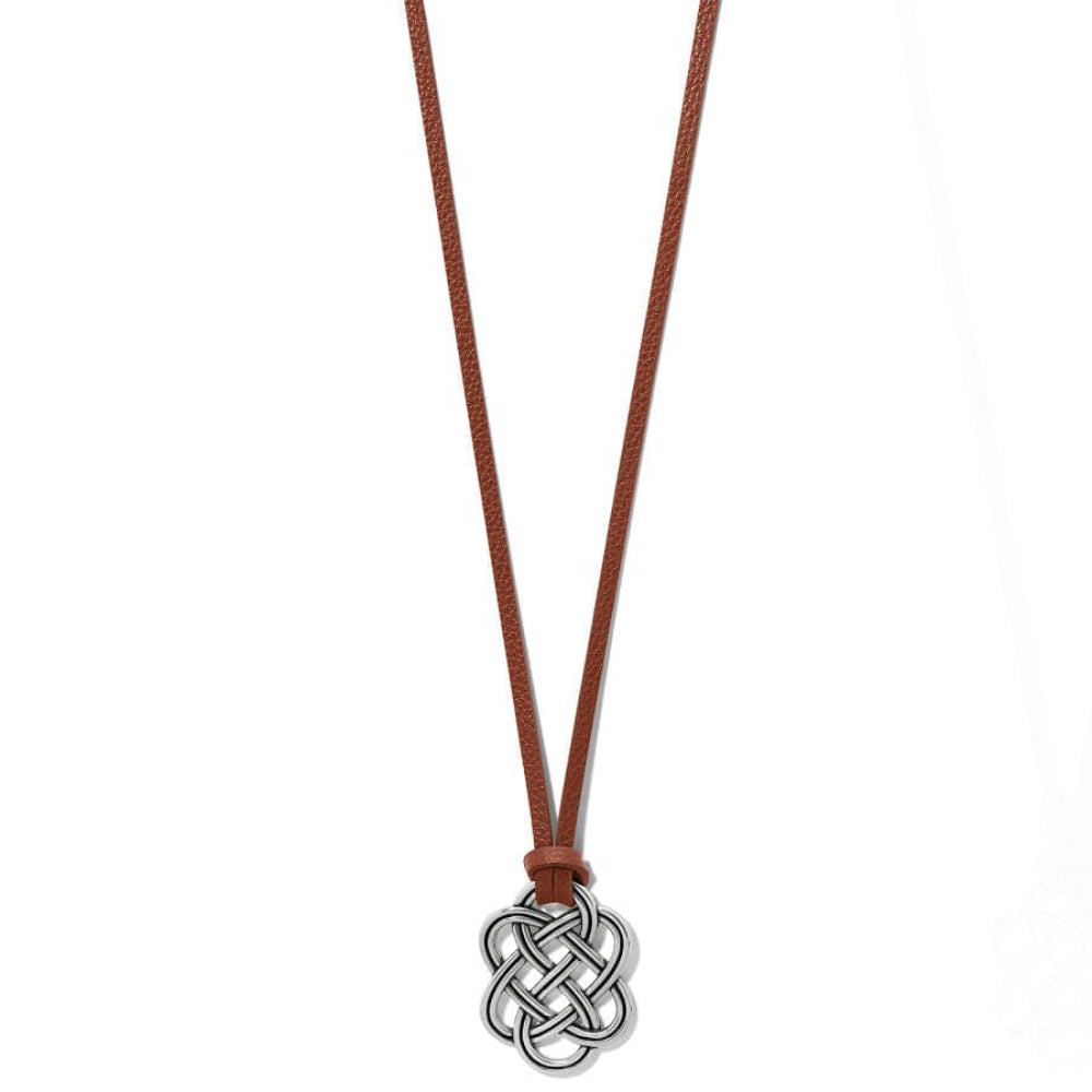 Brighton Interlok Trellis Leather Necklace