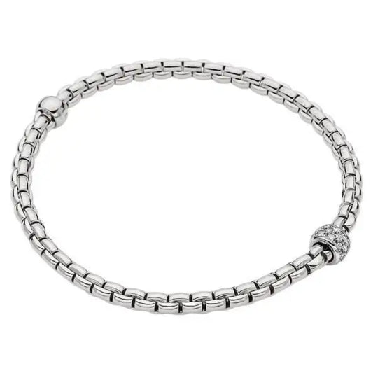 Fope Eka Collection 18k Flex'It Bracelet with Diamond Pavé
