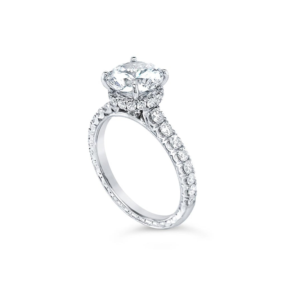 Jack Kelége 18k Gold Hidden Halo Round Solitaire Engagement Ring