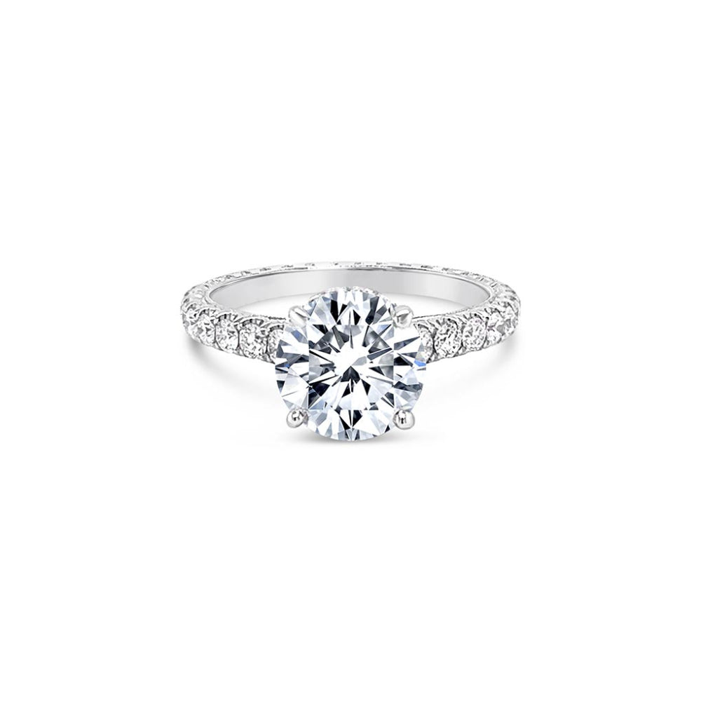Jack Kelége 18k Gold Hidden Halo Round Solitaire Engagement Ring