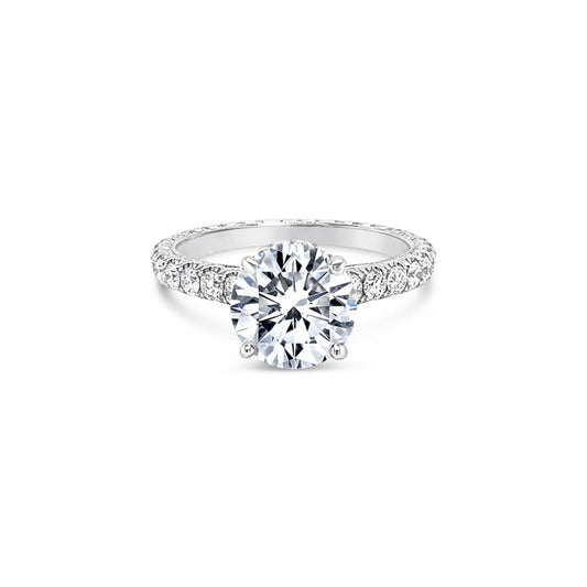 Jack Kelége 18k Gold Hidden Halo Round Solitaire Engagement Ring