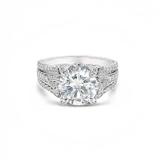 Jack Kelége Platinum Round Diamond Engagement Ring