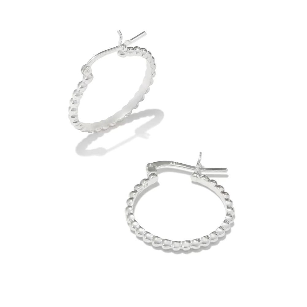 Kendra Scott Beaded 20mm Hoop Earrings in Sterling Silver