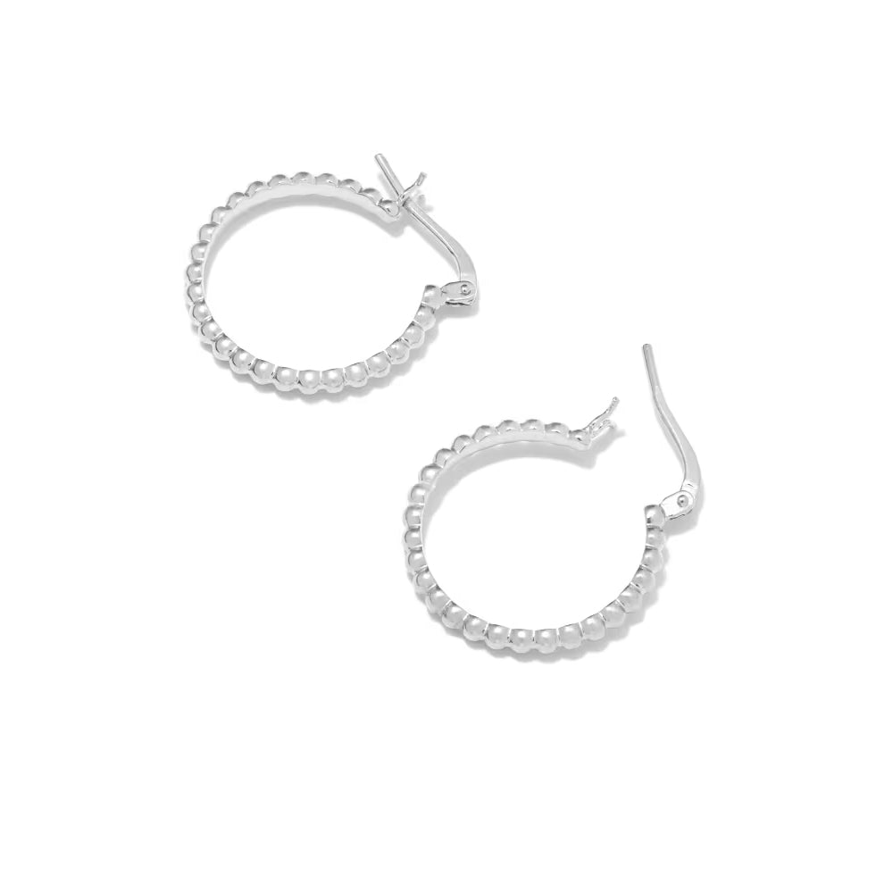 Kendra Scott Beaded 20mm Hoop Earrings in Sterling Silver