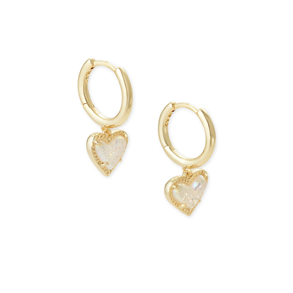 Kendra Scott Ari Heart Gold Huggie Earrings