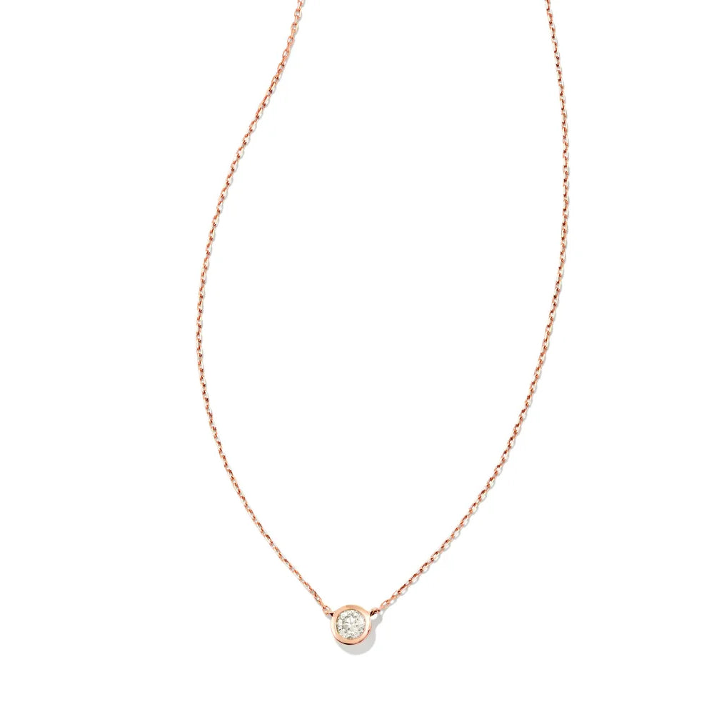 Kendra Scott Audrey 14k Rose Gold Pendant Necklace in .15ct White Diamond