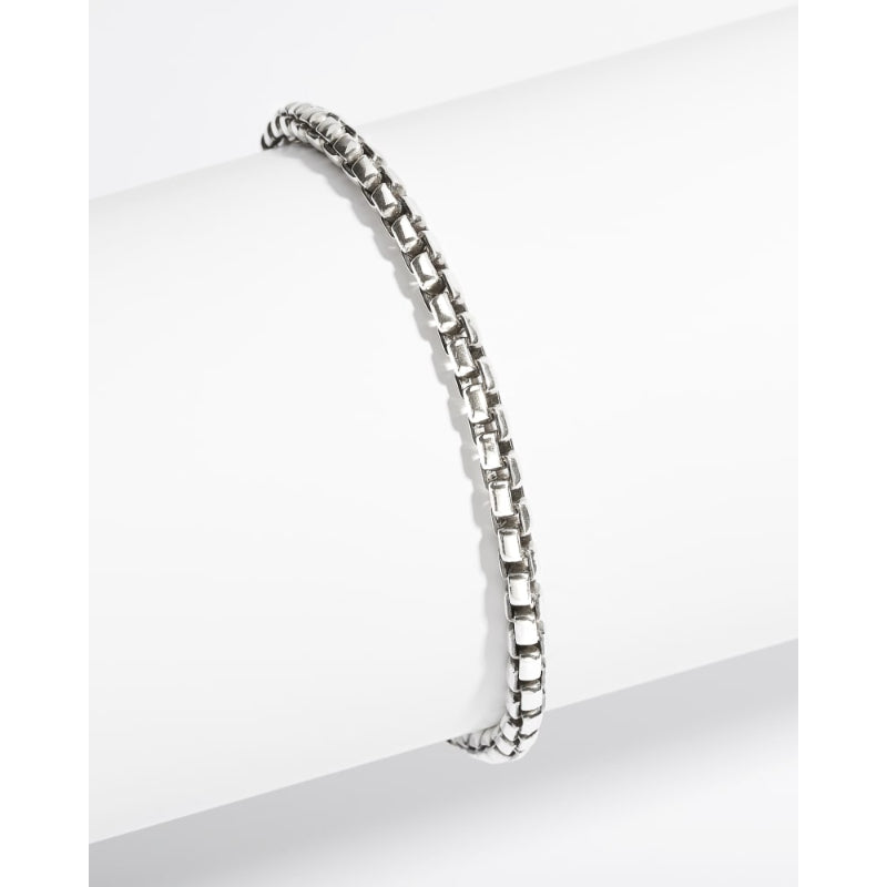 Scott Bros. Beck Round Box Chain Bracelet In Oxidized Sterling Silver