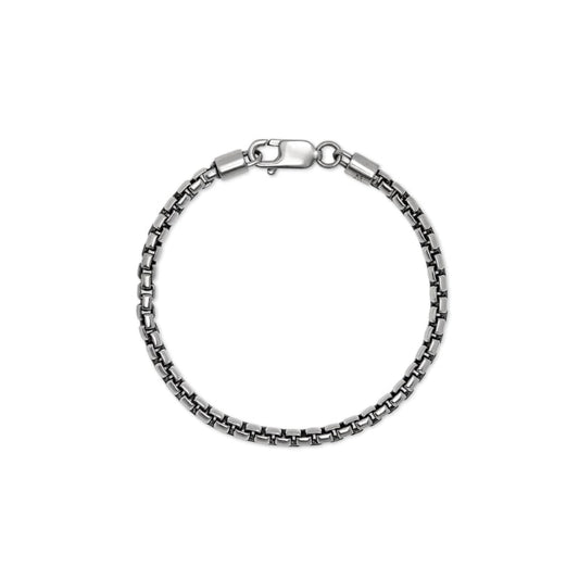 Scott Bros. Beck Round Box Chain Bracelet In Oxidized Sterling Silver