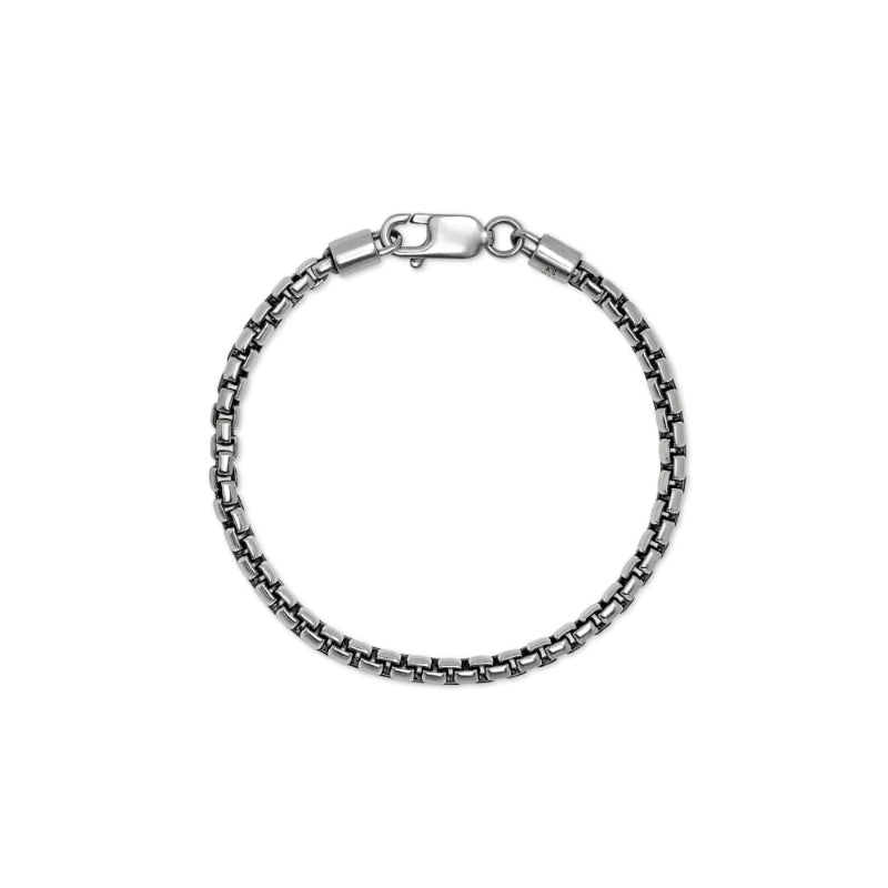 Scott Bros. Beck Round Box Chain Bracelet In Oxidized Sterling Silver
